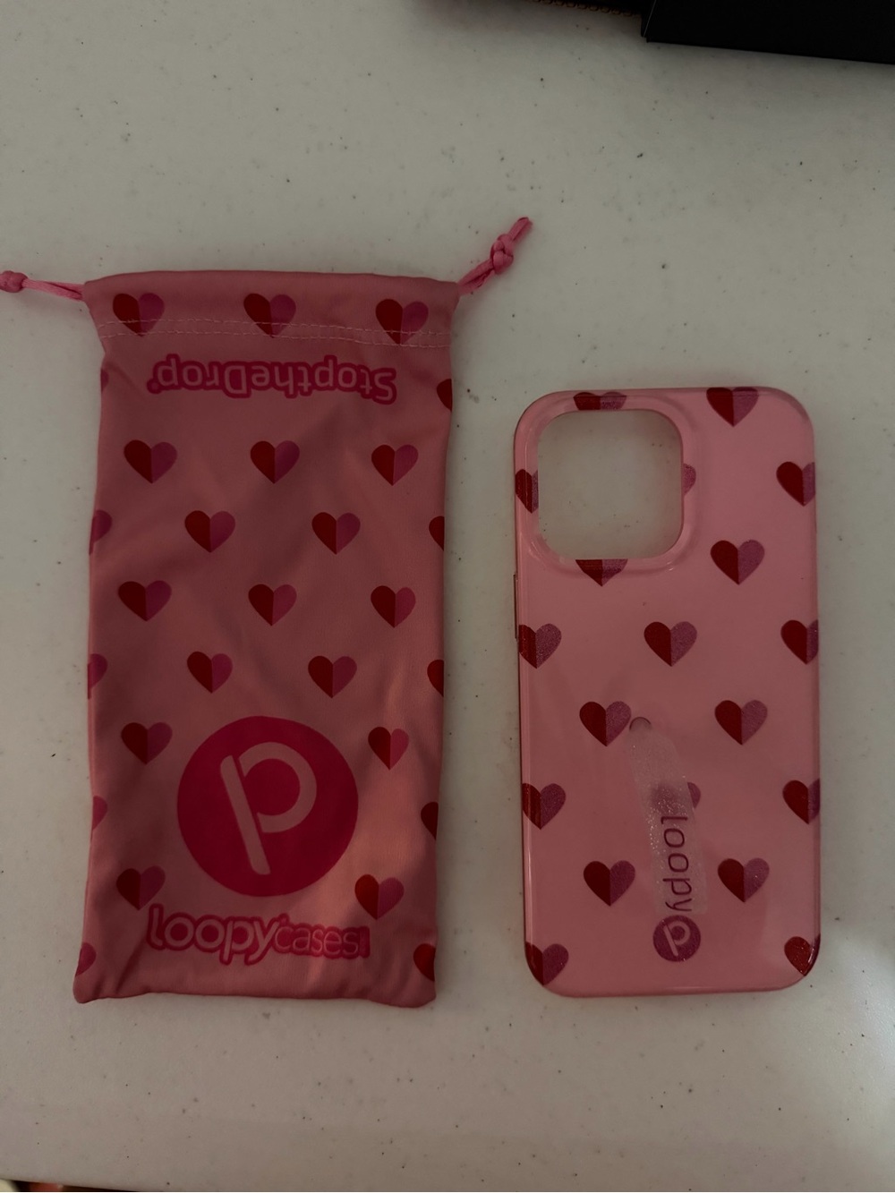 Loopy Case Pink Heart Pattern Phone Case